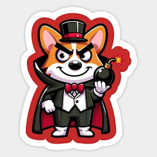 Corgi the mischievous magician Sticker